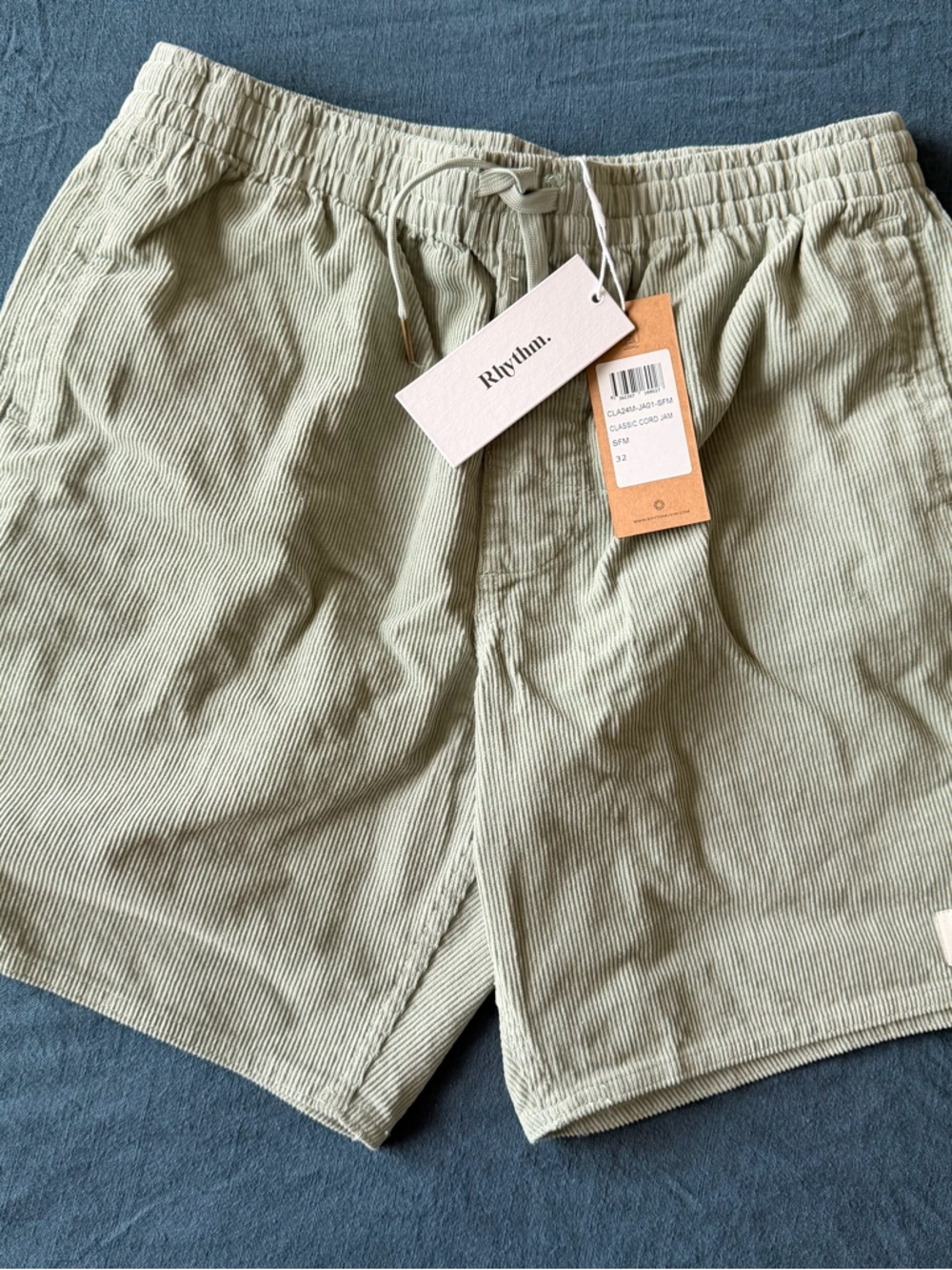 Rhythm Light Sage Green Corduroy Pull-On Shorts
